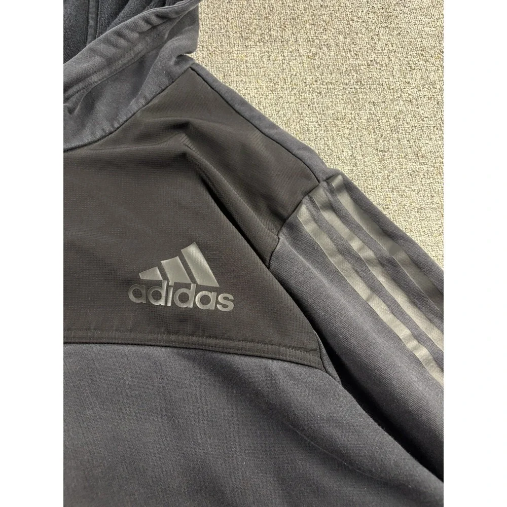 Adidas Utility Performance Hoodie Men's XL Black Cord Lock Kangaroo Pouch